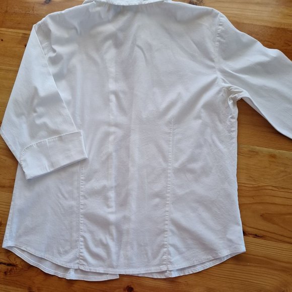 Reflections by Spiegel White Button-up Short Sleeve Cuff Shirt - Picture 2 of 5